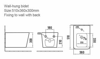 Биде подвесное Boheme Zen 967-BIDET-B чёрный матовый